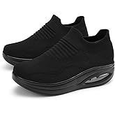 Roltte Walking Shoes for Women Slip on Air Cushion Nurse Loafers Resistant Work Sock Sneakers Food Service Platform Comfortable Weight Light