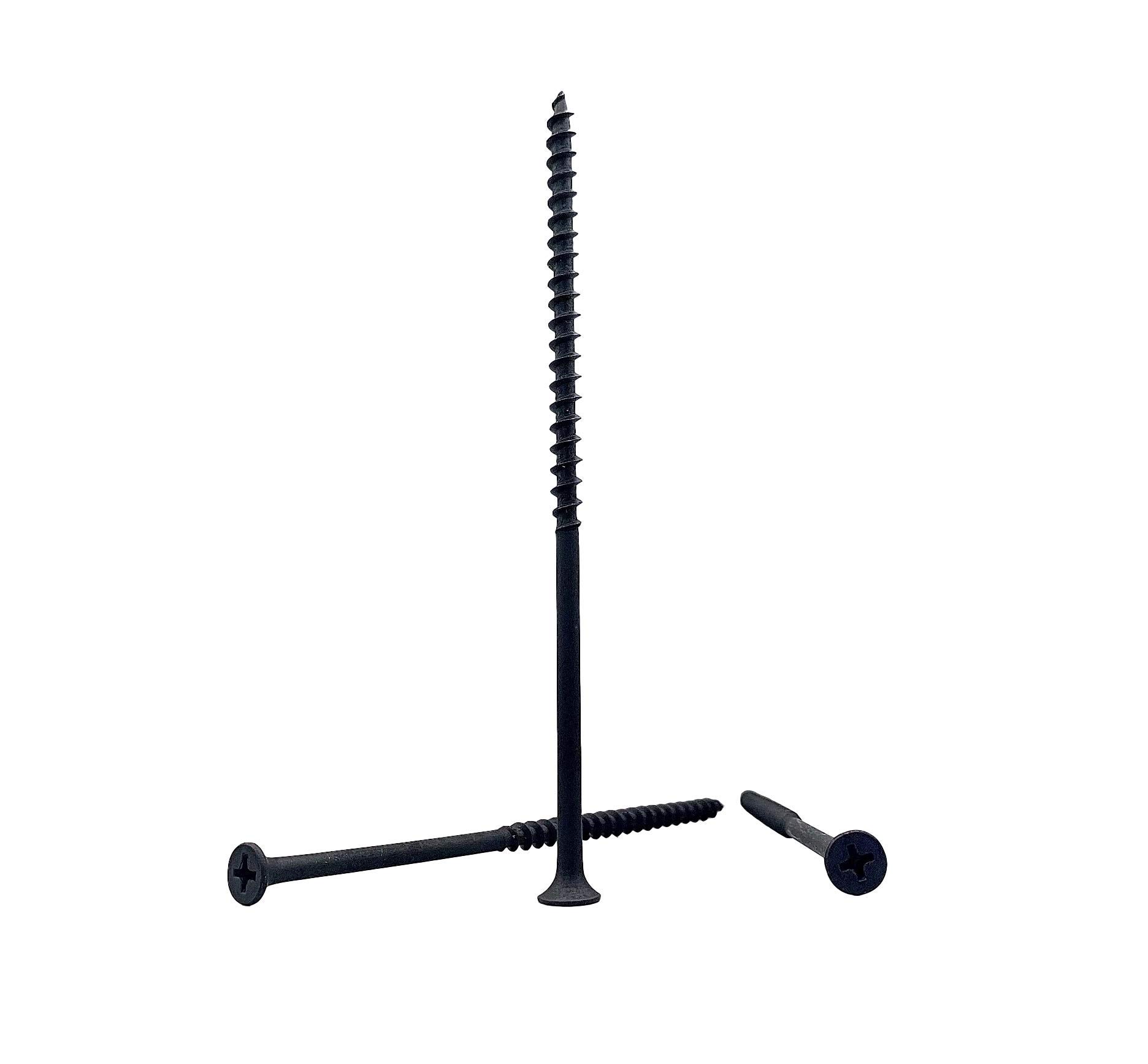 (Pack of 20 pcs) Black Phosphate Carbon Steel 4.8 x 130 mm Wood Screws, Phillips Bugle Head, Chipboard Fasteners (20, 4.8 x 130 mm)