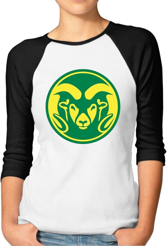 GUC Women's 3/4 Sleeve T-shirts - Colorado State University Rams Black