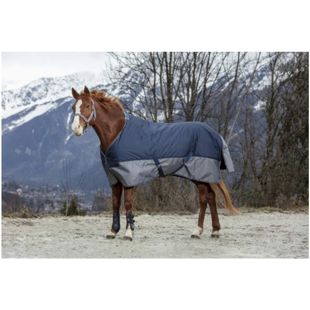 Equi-Theme/Equit'M Unisex Adult Tyrex 600 D Turnout Rug - Navy/Grey, 5 ft/0-Inch/153 cm