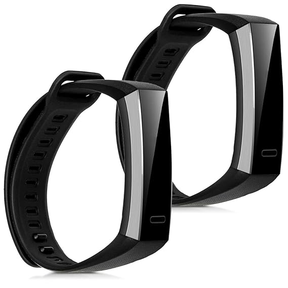 kwmobile Silicone Watch Strap for Huawei Band 2 / Band 2 Pro - 2X Fitness Tracker Replacement Band Wristband Bracelet Set with Clasp
