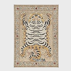 Pphcpx Tibetan Tiger Rug for Living Room 5x8 ft