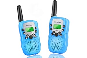 NESTLING Walkie Talkies for Kids 22 Channels 2 Way Radio Toy with Backlit LCD Flashlight, 3 KMs Range for 3-12 Year Old Boys Girls Outside, Camping, Hiking (2 Pack, Blue)