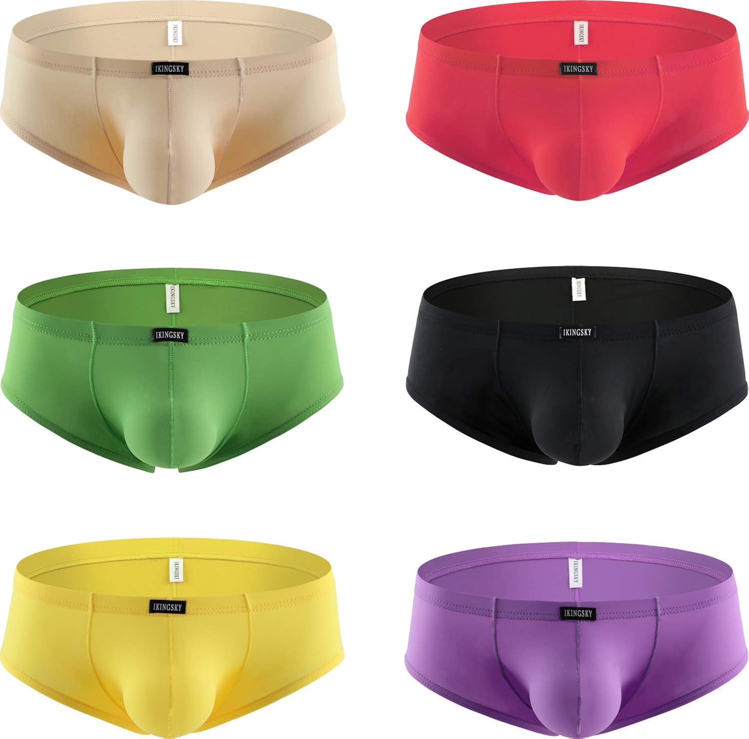 iKingsky Men's UHance Boxer Briefs Pouch Stretch Underwear Soft Mens Under Panties Black L