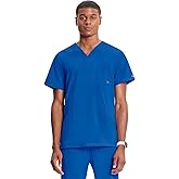 Cherokee Infinity Mens V-Neck Scrub Top Modern Fit, 3 Pockets, Rib-Knit Back Panels, Moisture-Wicking 360° Stretch – CK900A