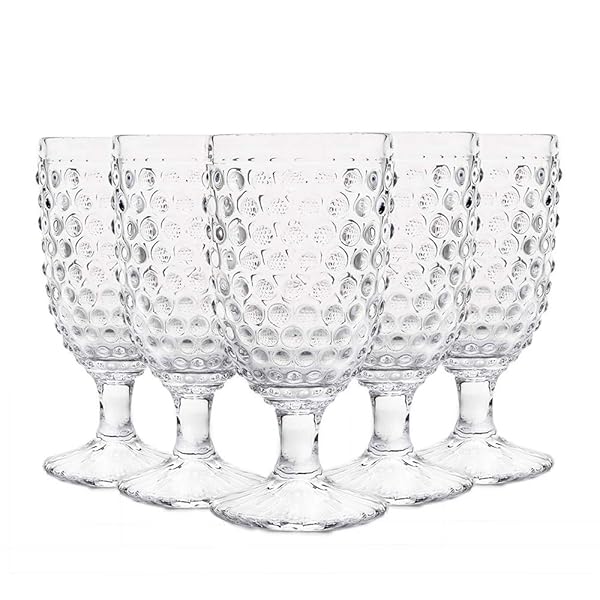 G HOBNAIL DRINKING GLASSES 6 SET, 13.3 OZ...