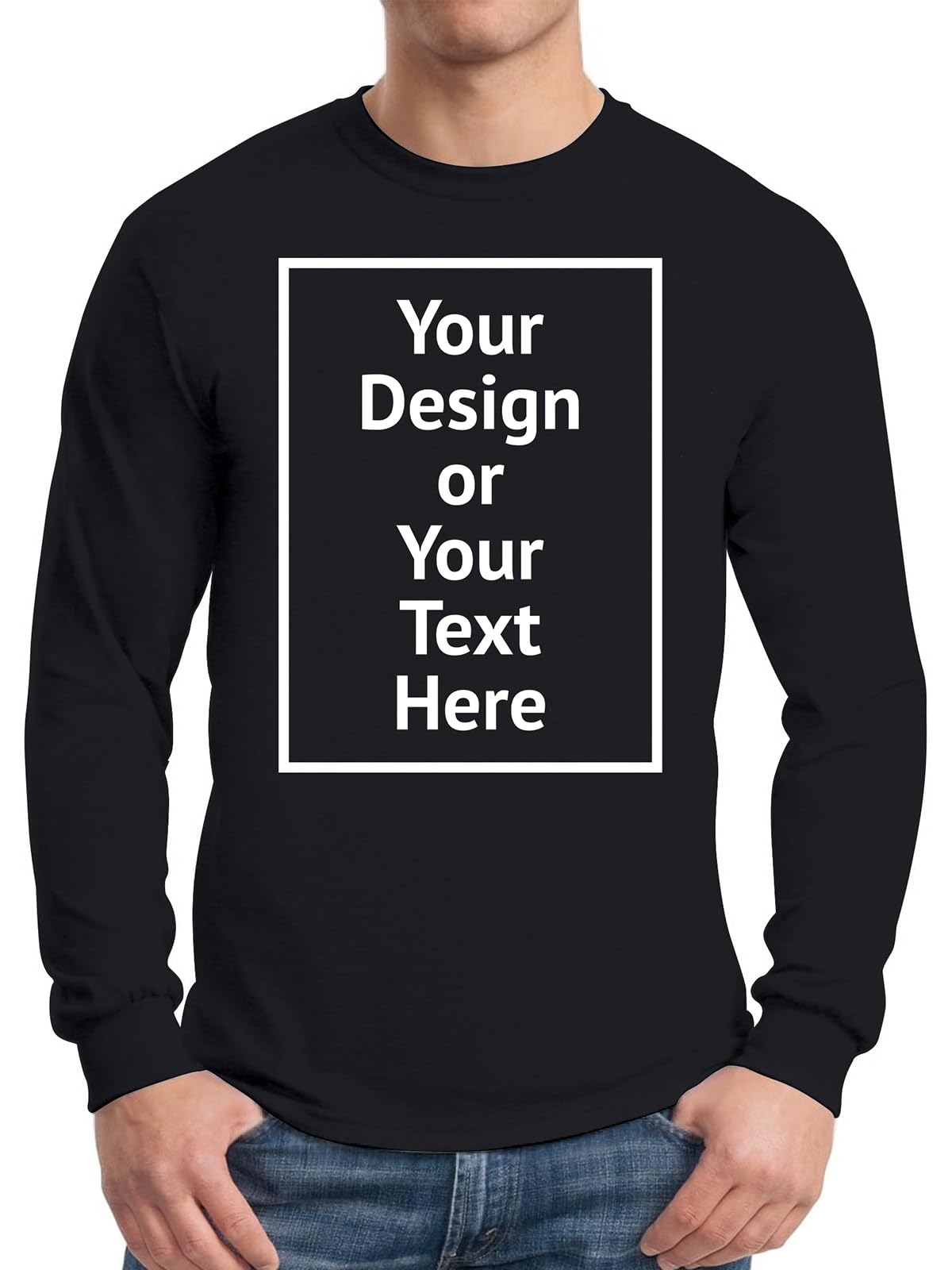 Personalized Tee Custom Long Sleeve Shirts for Men Design Your Own
