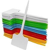 Evponk 50 Pcs T-Type Plant Labels, Garden Labels Outdoor Waterproof Plastic Plant for Seedings Flower Vegetable, 5.5 * 15cm