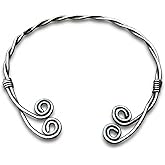 ARTIZANSTORE Medieval Braided Silver Torc Necklace Forged Iron Neck Torc, Viking Torc, Medieval Halloween Torc Party Wear Torc Nordic Torc, Handforged Torc, Costume Reenactment