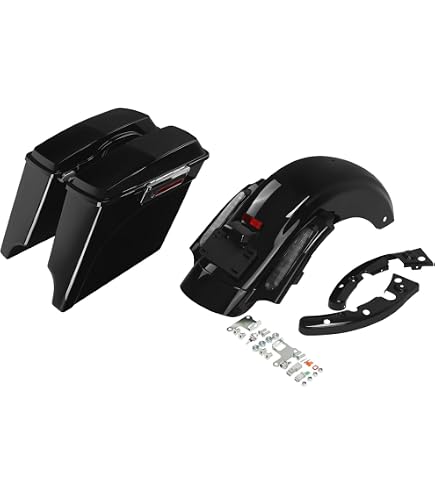 thumbnail image 2 of ZXMT Unpainted 5 Inch Extended Stretched Saddlebags For Harley Touring Road King Glide 1993-2013 - Black ABS Plastic 2 of 3