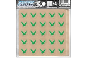 PRO-TUFF DECALS Flying Eagle Award Decals for Football Helmets, Baseball, Softball, Hockey Lacrosse 20-mil Thick mil Vinyl 1-1/8" Diameter (100 Decals) (Kelly Green on Clear)