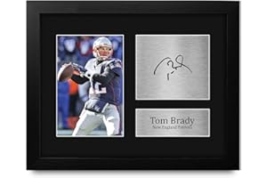 HWC Trading T Brady Framed Gift Signed Printed Autograph American Football Photo Display - US Letter Size
