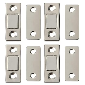 Alise 4 Pcs Cabinet Door Magnets Stainless Steel Magnetic Catch Latch For Sliding Door Closure Kitchen Cabinet Closer Furniture Cupboard Silver Catches Bonsaipaisajismo Hardware