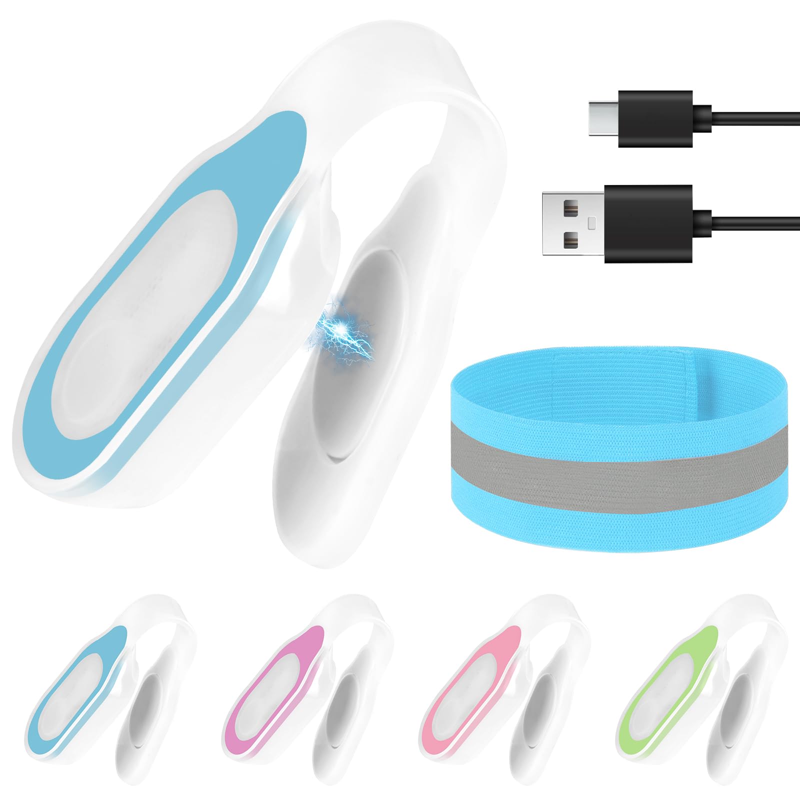 Ainiv Night Light Clip on Torch, Rechargeable LED Strong Magnetic Clip Light, 3 Lighting Modes Silicone Hands Free Clip Light for Nurses Night Shift Night Running Dog Walking Outdoor Emergency-Blue