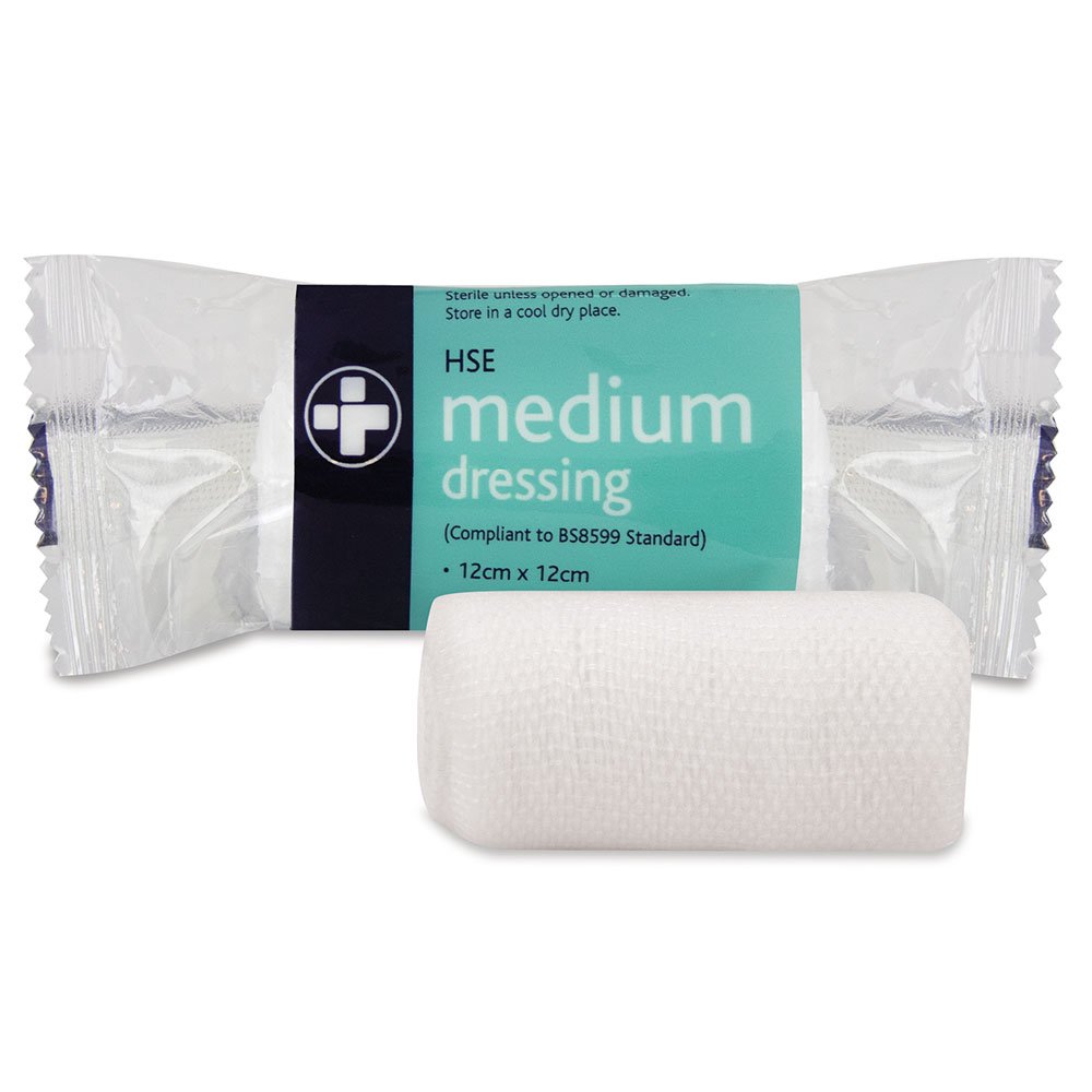 Reliance Medical 12 x 12 cm Medium HSE Dressing Bandage and Pad for Ref