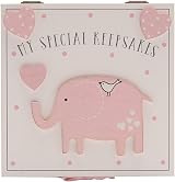 ukgiftstoreonline Baby Girl Memories Keepsake Box Vintage Pink Wood view 5