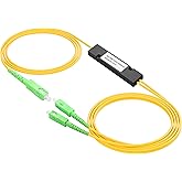 PNGKNYOCN SC APC Fiber Optical Splitter,SC/APC 1x2 FBT Singlemode Fiber Optical Splitter for Fibre Optical Communication System,Fiber Optic LAN(Total Length: 2M)