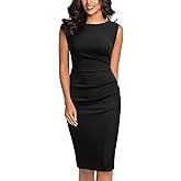 Miusol Women's Retro Ruffle Style Slim Work Pencil Dress