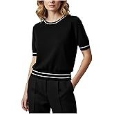 winkbay Women's Short Sleeve Sweater Dressy Casual Crew Neck Basic Knit Pullover Tops