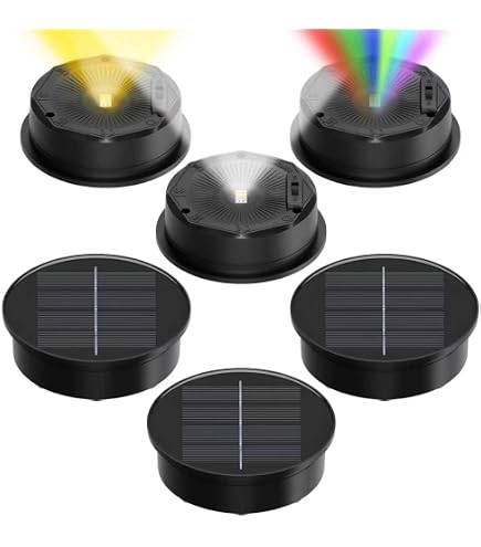 Sumind 4-Pack Replacement Solar Light Top – 8 Color LED, Waterproof Round Lantern Cover For Garden, Patio & Yard Decor, 3.1 Inch