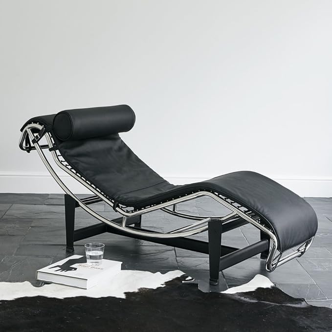 Chaise Longue Le Corbusier lc4 Fedele Riproduzione In Ecopelle Bianca