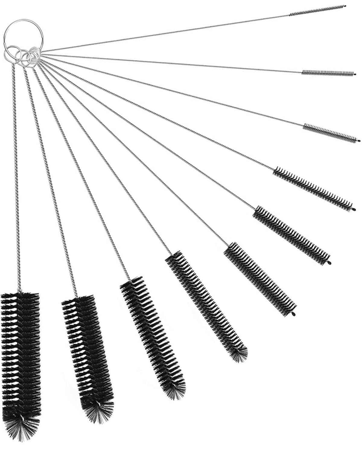 Photo 1 of 10PCS Straw Cleaner Brushes, 9.8 Inch Long Tube Cleaning Brush and Nylon Pipe Brush Set, Water Bottle Brushes Sets with Flexible Handles for Kitchen Lab Narrow Neck Sippy Cups Straws Teapot Nozzle