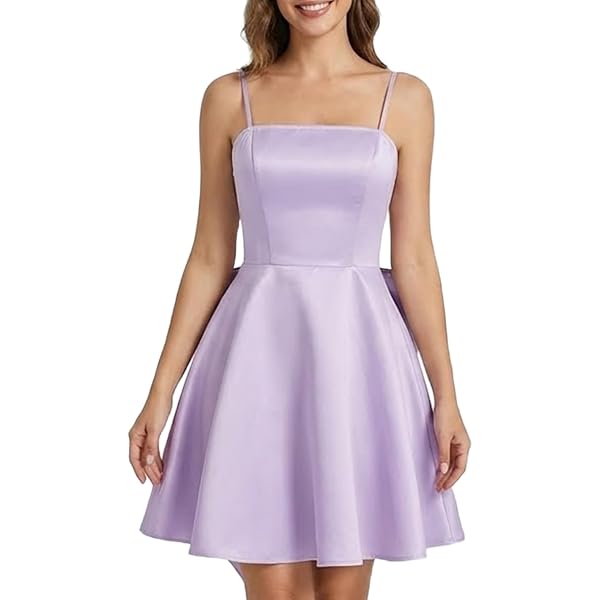 Amazon.com: Yukale Women's Satin Short Homecoming Dresses Spaghetti Straps Prom  Dresses Apricot Pink : Clothing, Shoes & Jewelry