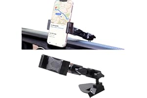 RERPRO Phone Mount for 2018-2023 Jeep Wrangler JL 2/4 Door 4XE Gladiator JT Dash Cell Phone Holder Interior Accessories 360° Adjustable Dashboard Smart Phone Holder 1 Set Clip