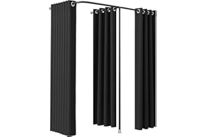VEVOR Fitting Room, Portable Changing Room with Thick Polyester Curtains, Double Dressing Rooms with Partition Curtains, for 