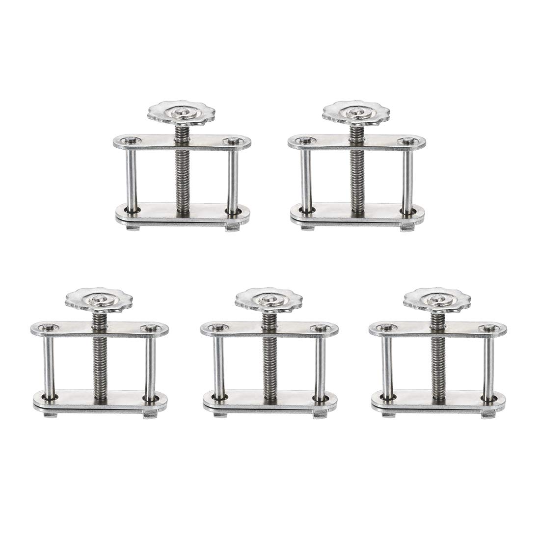 sourcing map Flow Control Tubing Clamps Adjustable Swivel Screw Compressor Hose Clamp for Lab 5Pcs, Silver