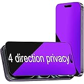 BWEDXEZ 2 Pack 360 Degree Anti-blue Privacy Tempered Glass for iPhone 17 Pro Anti-Spy 4 Directions Screen Protector Film 6.3 inch