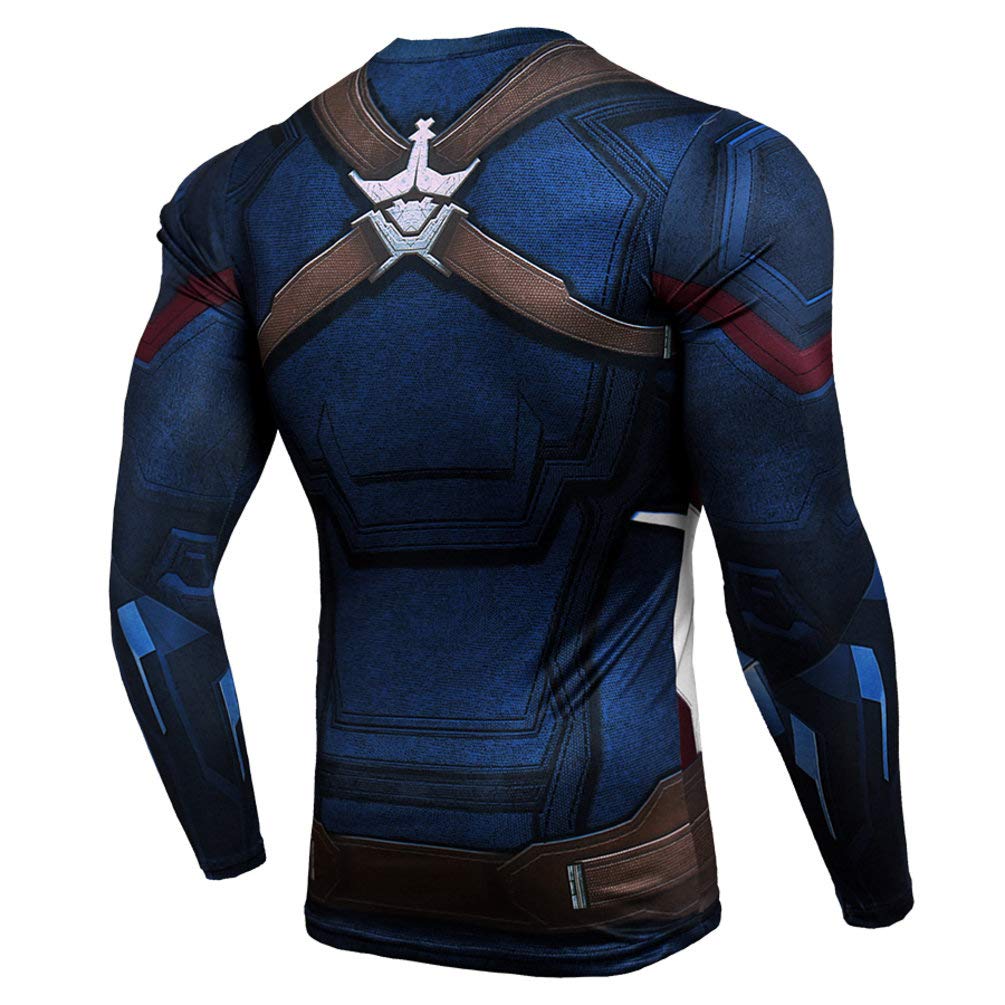 Men Long Sleeve Captain America Dri Fit 