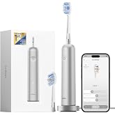 Laifen Wave Pro Sonic Toothbrush, 60° Oscillation & Pressure Sensor, Silver | Aluminum Material, APP Connectivity, 2 Replacem