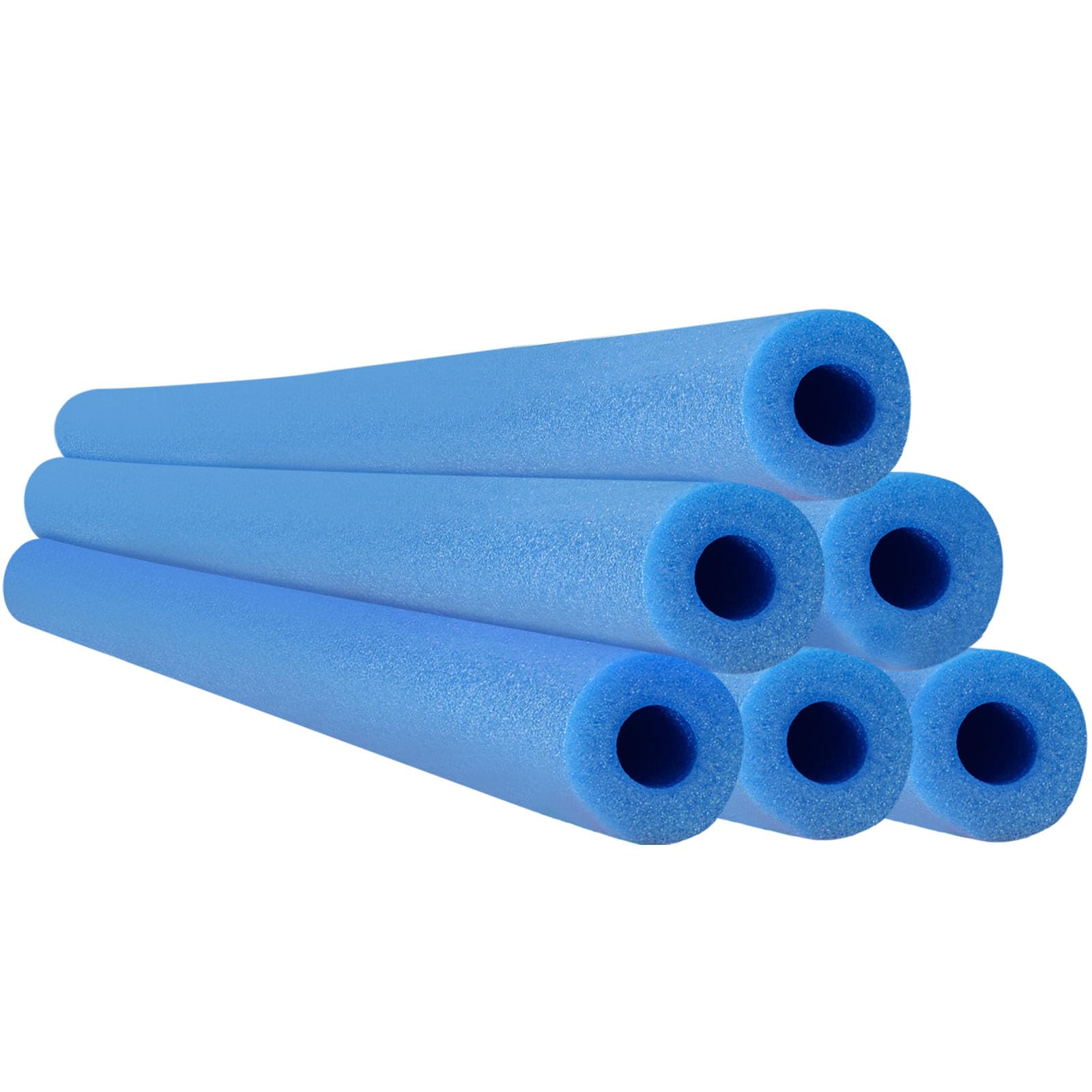 Photo 1 of Hanaive 6 Pack Pool Noodles Swimming Floating Foam Tube 52 Inch Hollow Swim Noodles Bulk Floats Heavy Duty for Swimming Decoration Craft Projects Multi-Purpose(Blue)