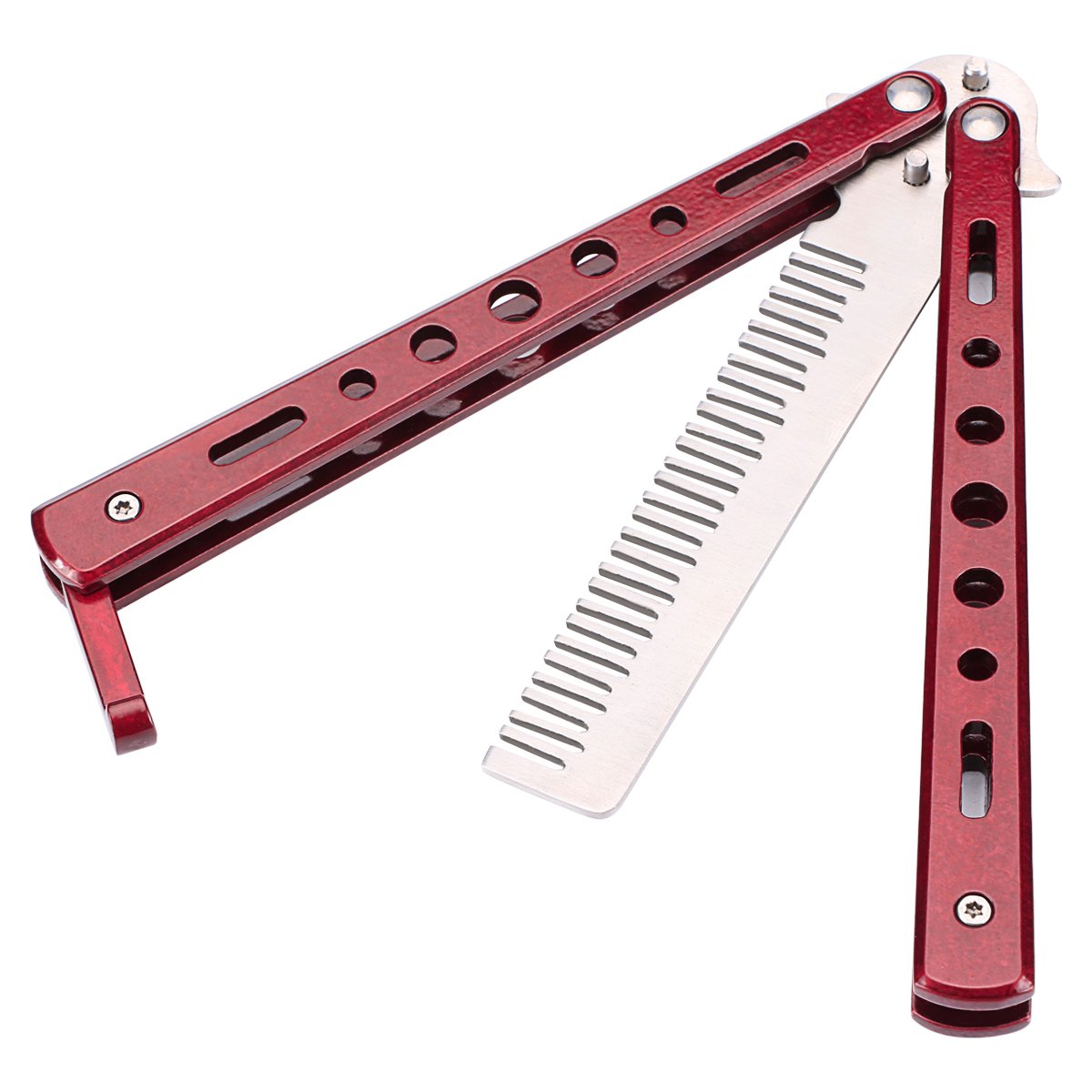 Home Kitty Folding Butterfly Knife Trainer No Offensive Blade Comb Knife Trai.. 17 6117Z%2BlNjtL