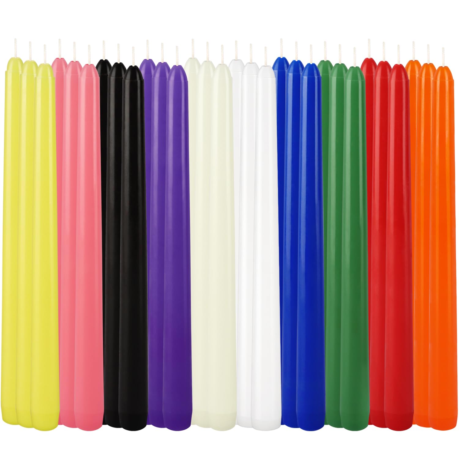 Photo 1 of 30-Pack 10-Color Taper Candles - 10 Inch Dripless & 10-Hour Burn?Wedding/Birthday/Home Decor with Premium Wax