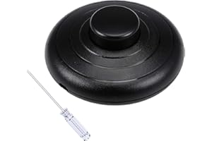Leymays Foot Pedal Switch for Lamp Switch Replacement, 1Pcs Black Inline Switches with Durable Pedal, Step-On/Off Button for Table Lamps, Christmas Trees, Home Lighting