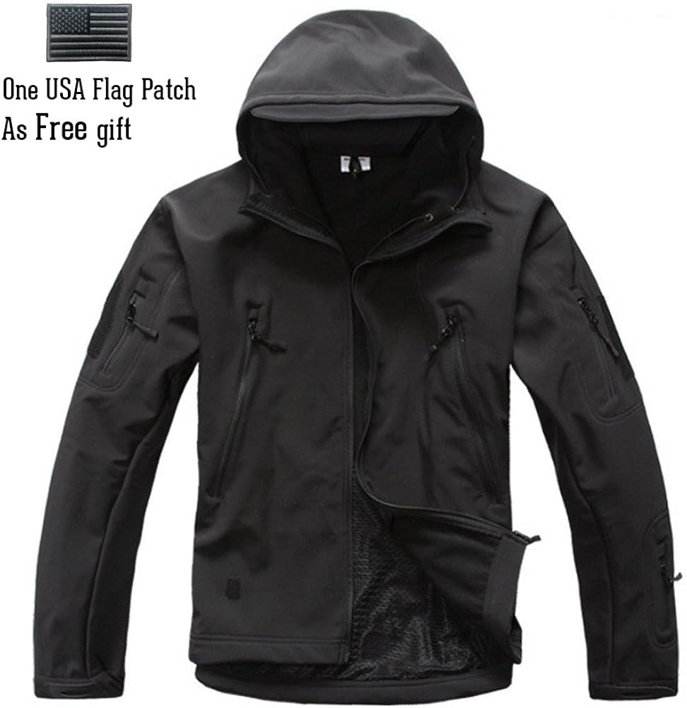 ReFire Gear Men's Army Special Ops Military Tactical Jacket Softshell Fleece Hooded Outdoor Coat: Clothing