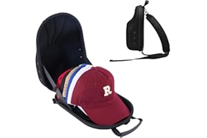 ProCase Hat Travel Hard Case, Hat Carrier Storage Bag for Baseball Caps, Hat Organizer Box with Adjustable Shoulder Strap and