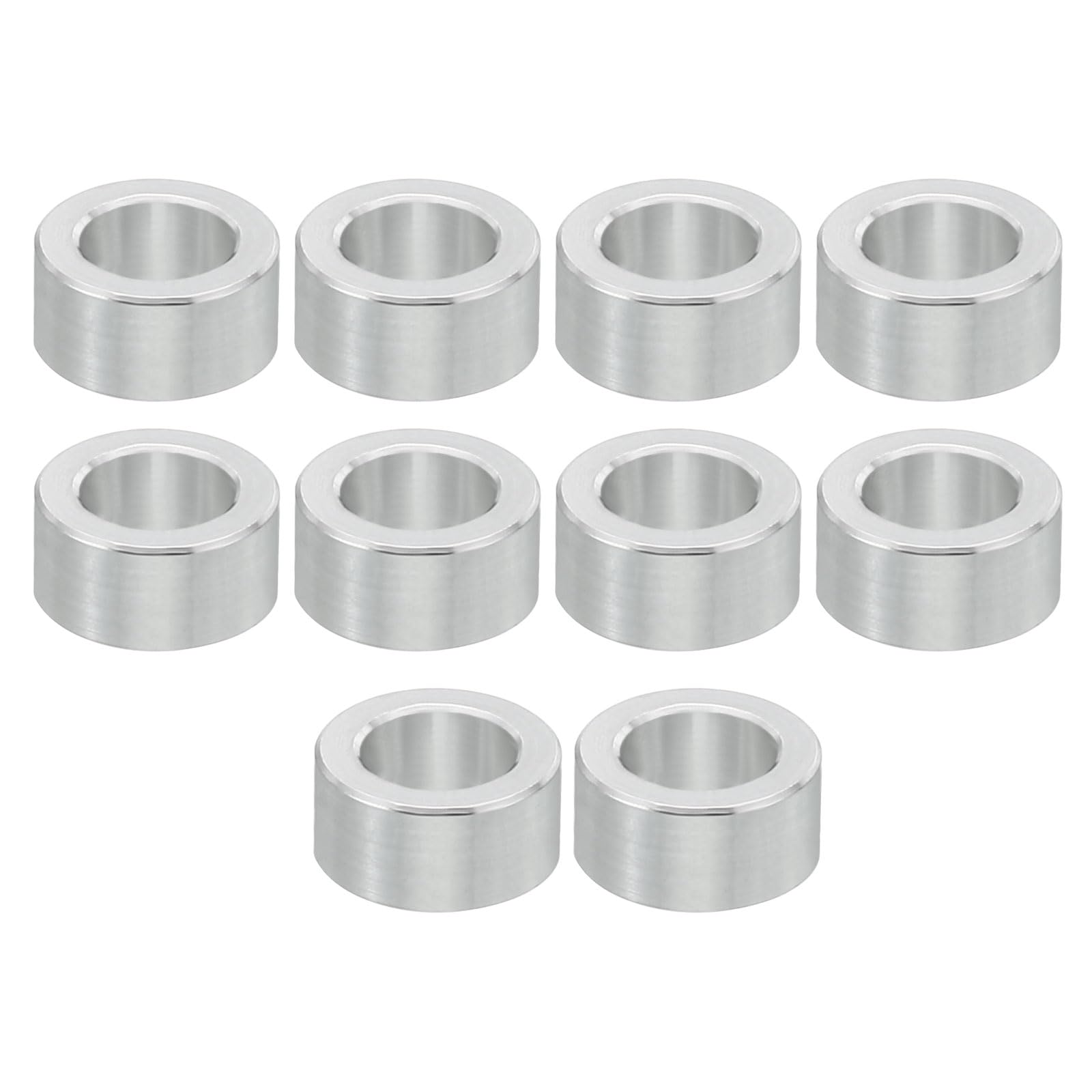 PATIKIL M6 Aluminum Spacers, 10 Pcs Metal Spacer Aluminum 6.2mm ID x 10mm OD x 5mm L Aluminum Spacer Screw Standoff Round for 1/4" or M6 Screw Bolts