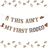 Western 2nd Birthday Party Decorations - This Ain't My First Rodeo Banner, Western Cowboy Cowgirl 2nd Rodeo Theme Party Decorations, Wild West Its My Second Birthday Party Supplies