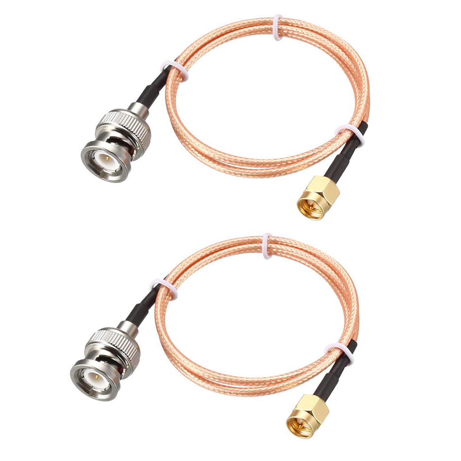 MACHSWON 2 PCS RG316 Coaxial Cable with BNC Male to SMA Male Connectors Low Loss Coax Cable 50 Ohm 1.5 Ft For CCTV,DVR,Camera,Video Signals