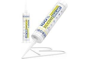 White Silicone Caulk & Sealant, 100% Waterproof Silicone Sealant Caulking, Shrink & Crack Proof, Silicone Caulking for Kitche