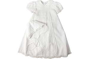 Feltman Brothers Girls Christening Gown White Batiste Lace with Bonnet 9/12m