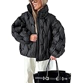 LIEROLYE Women's Plaid Puffer Parka Thick Warm Cotton Padded Long Coat for Fall and Winter