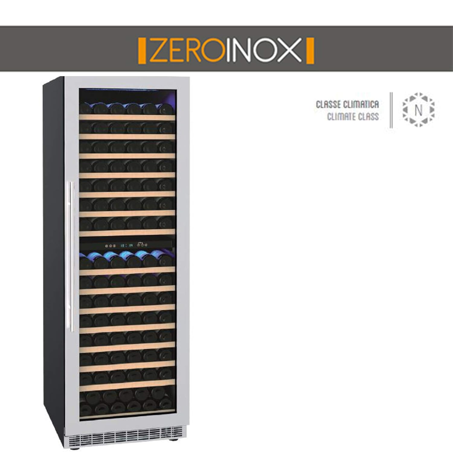 ZeroInox - Nevera vinos ventilado 421 litros Doble Temperatura ...