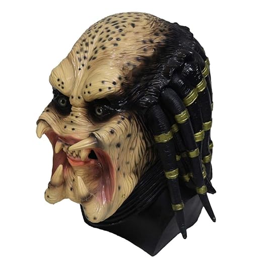 Kaapow Predator Latex Mask Halloween Mask Face voller Kopf Kostuem Scary Creepy Schreckliche Mask for Masquerade Party