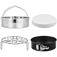 Steamer Basket, Egg Rack Holder, 7" Non-stick Springform Cake Pan, 50 Pcs Cake Paper for Instant Pot Accessories, Vegetable F