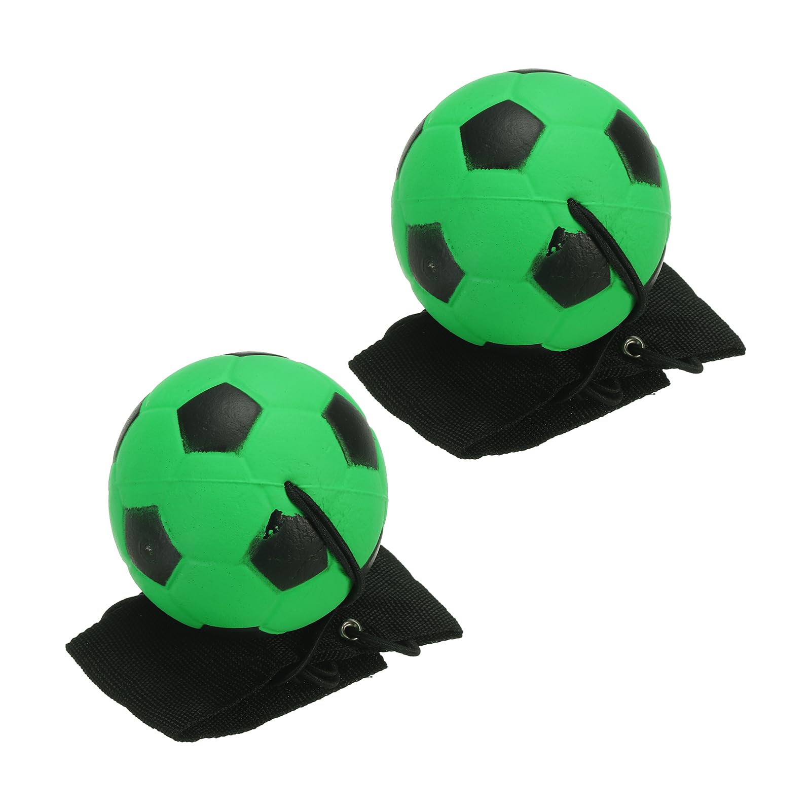 PATIKIL 2.5 Inch Sports Wrist Ball, 2Pcs Soccer Rubber Rebound Wristband Wrist Return Ball Sport on a String for Exercise Play, Fluorescent Green