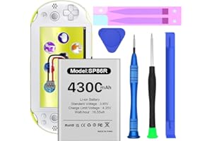 WAVYPO PS Vita SP86R 2000 Battery, 4300mAh Upgraded New 0 Cycle High Capacity Battery Replacement for PSV 2000, PCH-2000, PCH-2007 with Repair Tool Kits